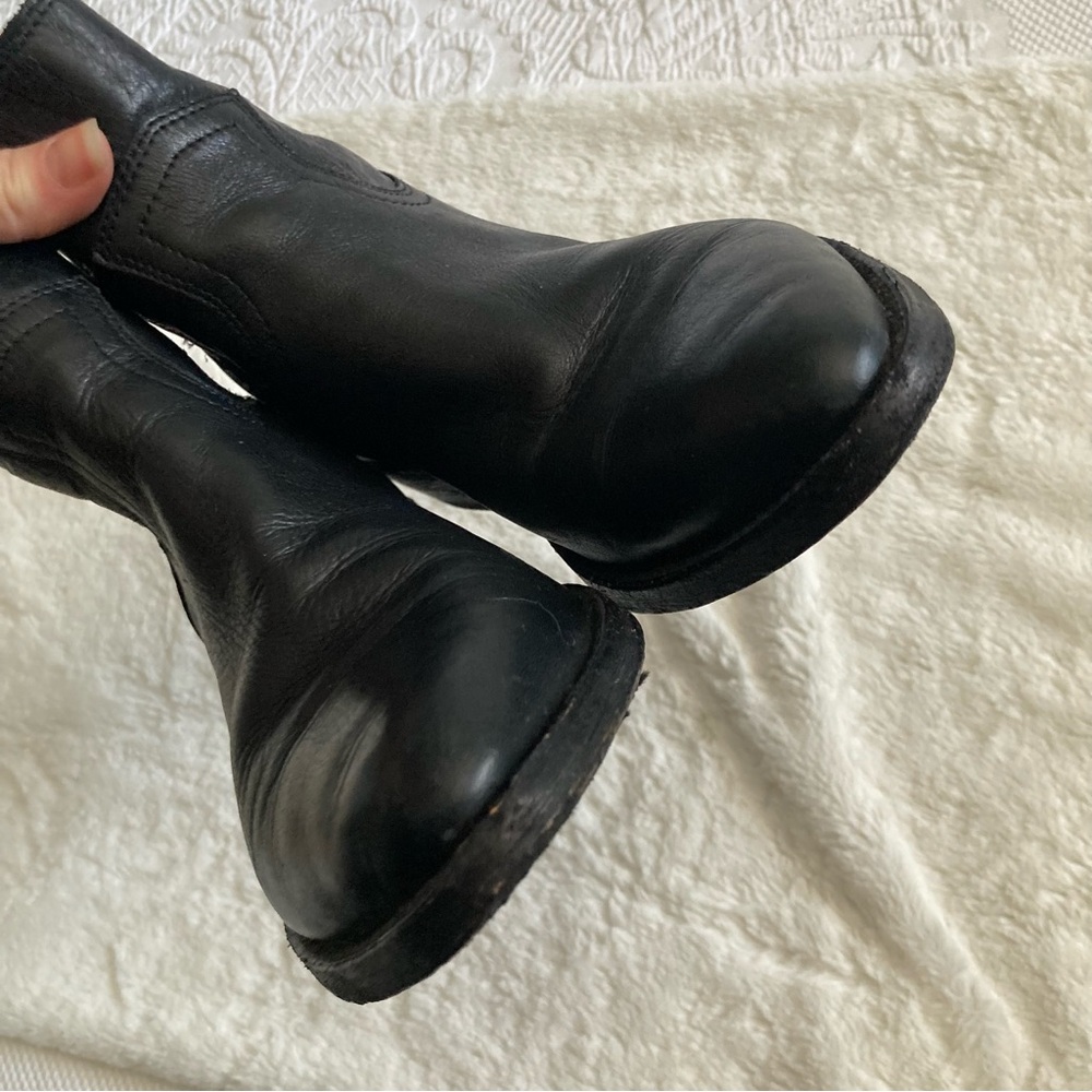 Frye Black Leather Ankle Boots Booties - Picture 7 of 13